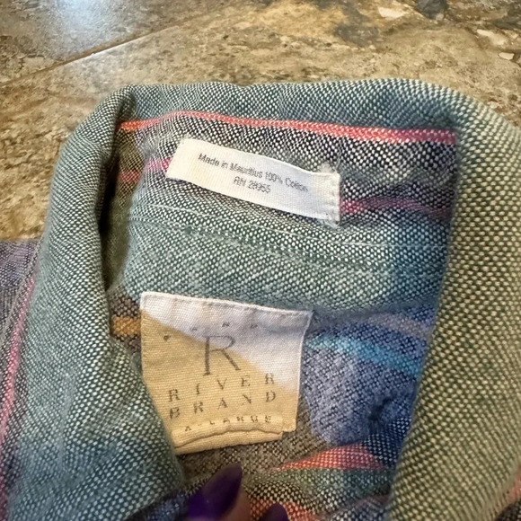 multi colored striped boho button up - Picture 2 of 5